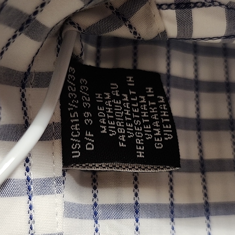 SAKS FIFTH AVENUE shirt, Trim Fit 151/2 32 33 blue with White - Picture 3 of 4